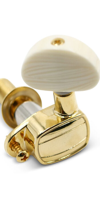 No name acoustic guitar machine head, GOLD, # 5F Ivory button TREBLE
