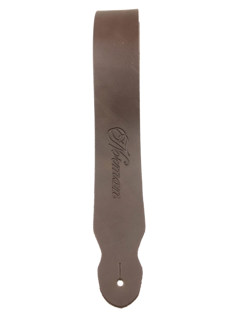 Courroie Norman En Cuir Brun avec logo