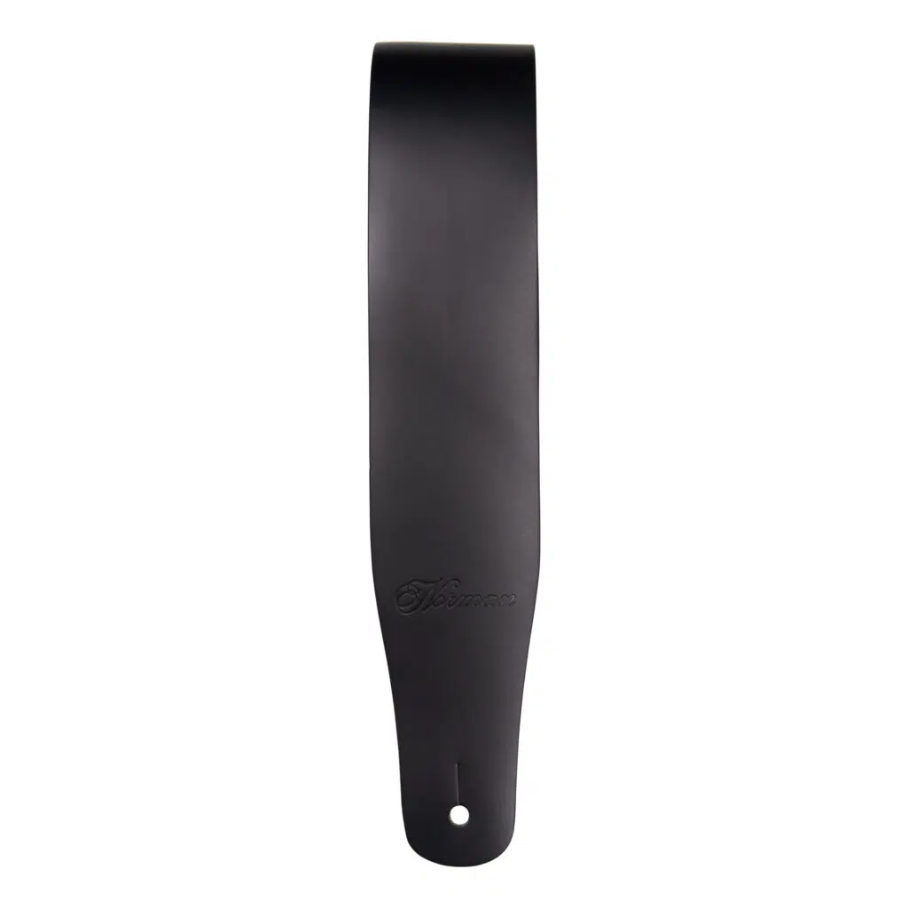 Courroie Norman noire en cuir pleine fleur