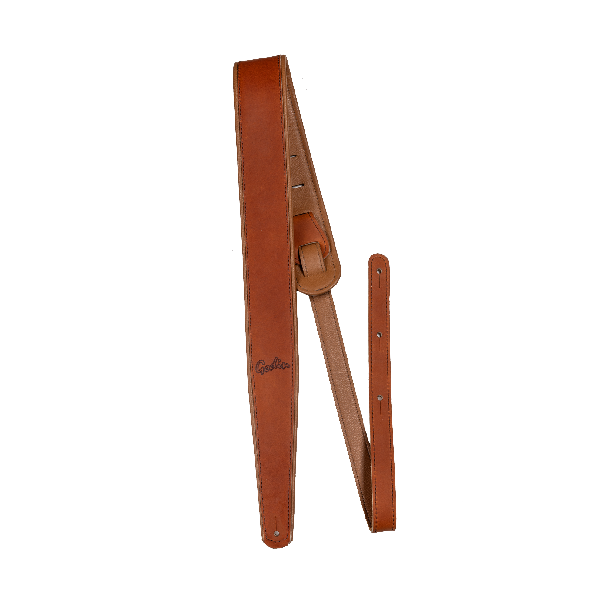 Godin Brown Leather Felt Pad Strap