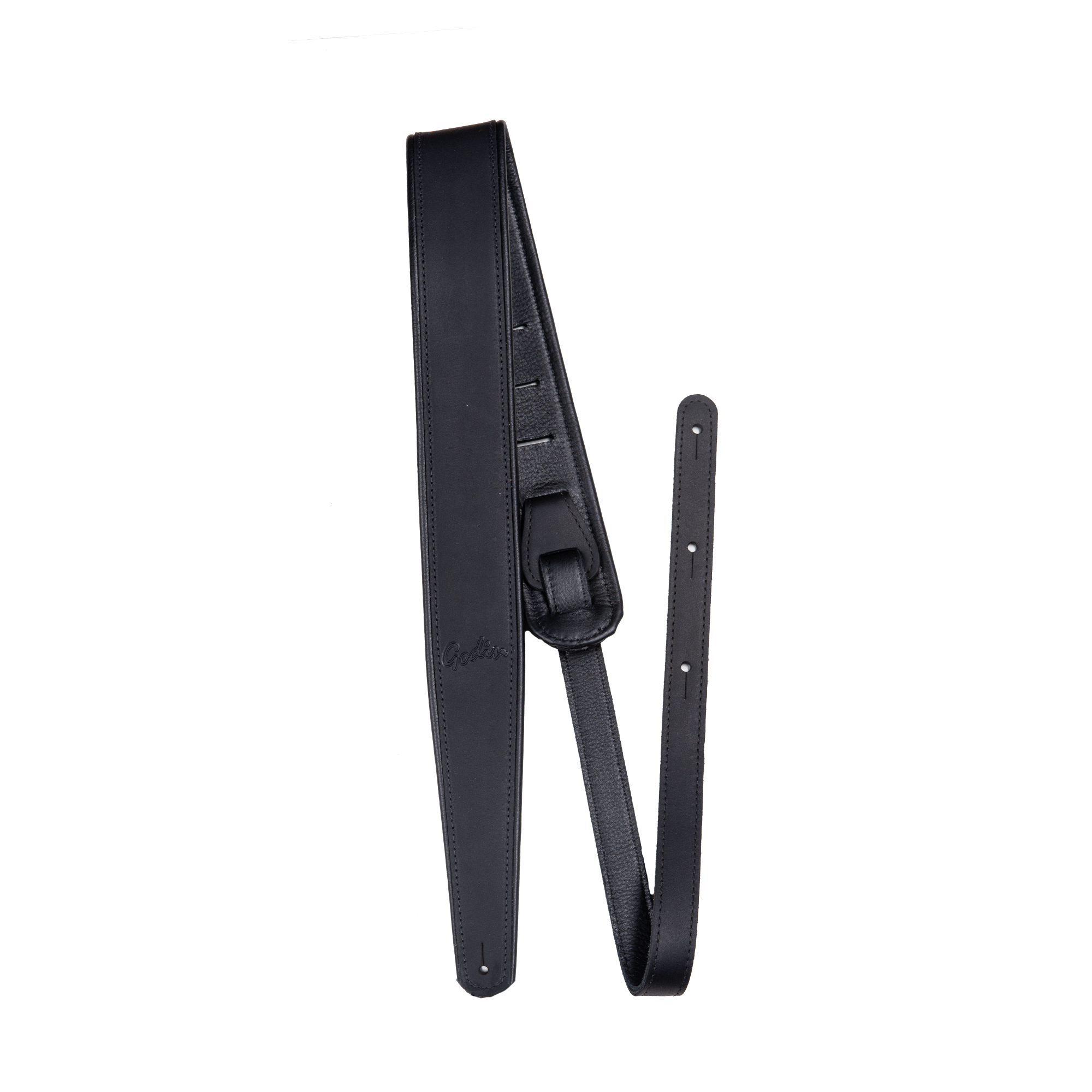 Godin Black Leather Felt Pad Strap