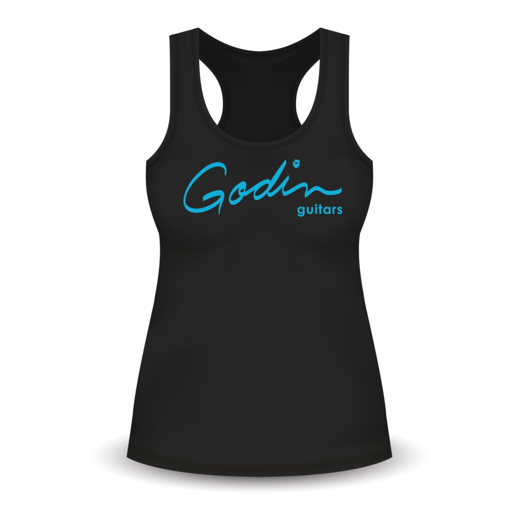 Racerback Tank Black GODIN Women Turquoise Logo